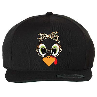 Turkey Face Leopard Headband Glasses Thanksgiving Women Gift Wool Snapback Cap