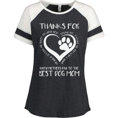 Thanks For Loving Me Happy MotherS Day To The Best Dog Mom Enza Ladies Jersey Colorblock Tee