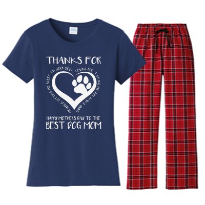 Thanks For Loving Me Happy MotherS Day To The Best Dog Mom Women's Flannel Pajama Set