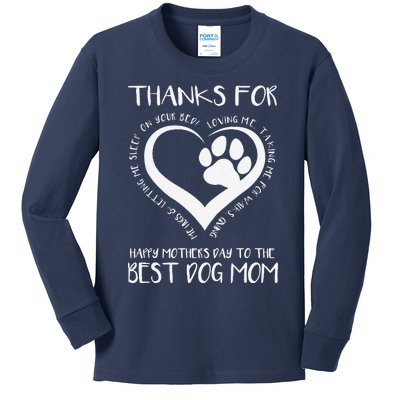 Thanks For Loving Me Happy MotherS Day To The Best Dog Mom Kids Long Sleeve Shirt