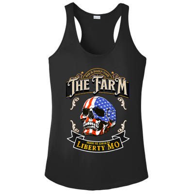 The Farm Liberty Missouri USA Bar Honkytonk American Skull Ladies PosiCharge Competitor Racerback Tank