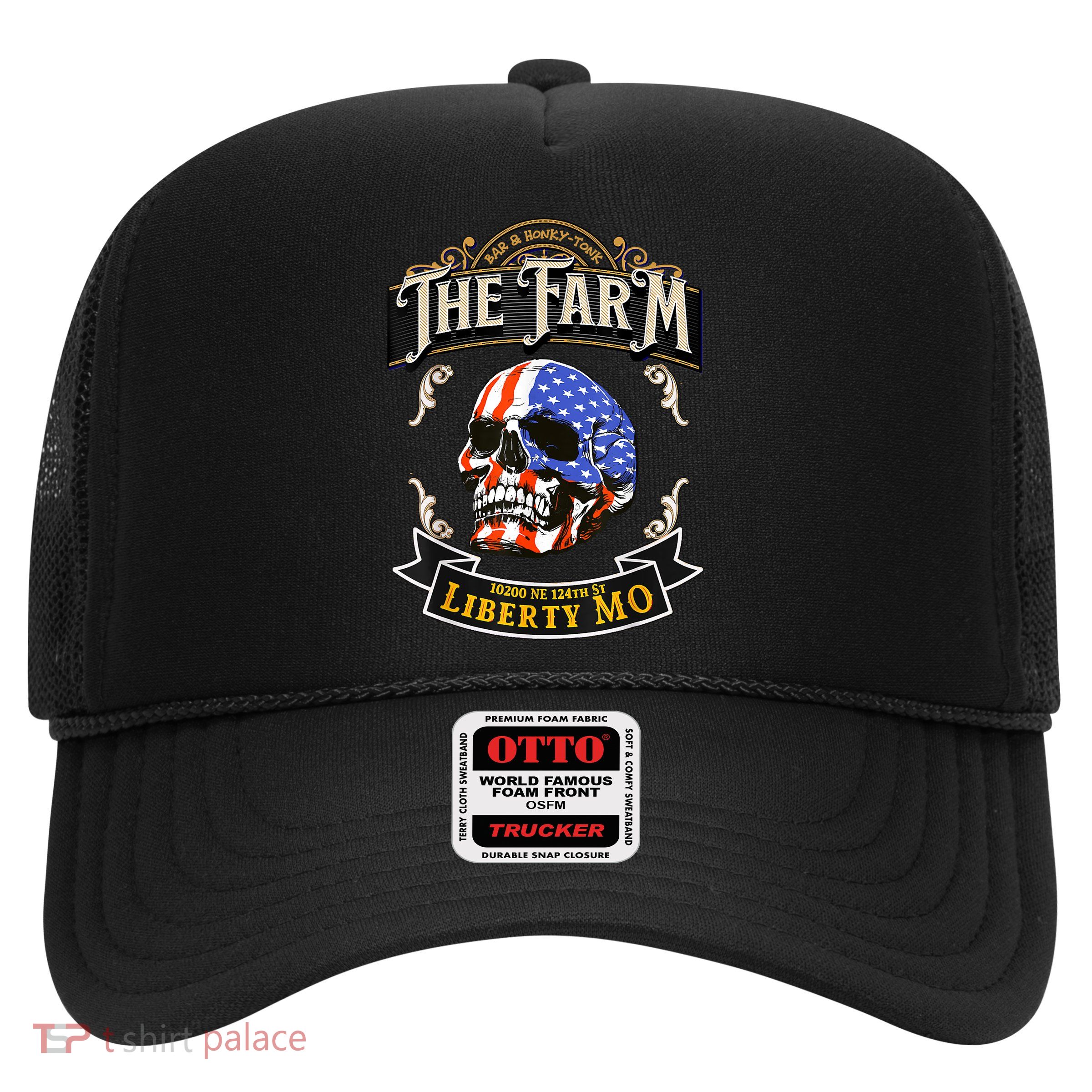 The Farm Liberty Missouri USA Bar Honkytonk American Skull Trucker Hat