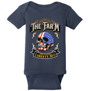 The Farm Liberty Missouri USA Bar Honkytonk American Skull Baby Bodysuit