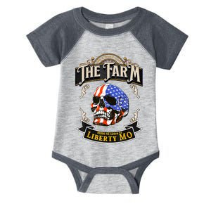 The Farm Liberty Missouri USA Bar Honkytonk American Skull Infant Baby Jersey Bodysuit