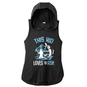 This Fish Loves To Fish Funny Fishing Boy Gifts Ladies PosiCharge Tri-Blend Wicking Draft Hoodie Tank