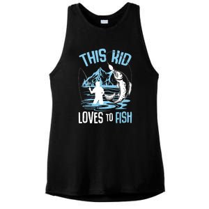 This Fish Loves To Fish Funny Fishing Boy Gifts Ladies PosiCharge Tri-Blend Wicking Tank