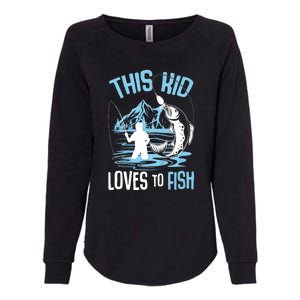 This Fish Loves To Fish Funny Fishing Boy Gifts Womens California Wash Sweatshirt