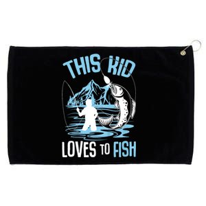 This Fish Loves To Fish Funny Fishing Boy Gifts Grommeted Golf Towel