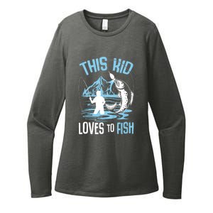 This Fish Loves To Fish Funny Fishing Boy Gifts Womens CVC Long Sleeve Shirt