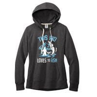 This Fish Loves To Fish Funny Fishing Boy Gifts Women's Fleece Hoodie