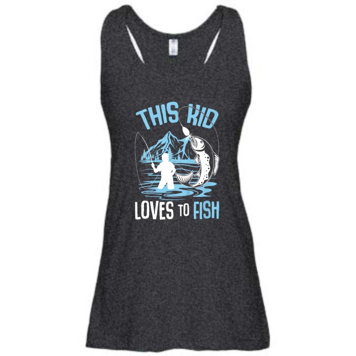 This Fish Loves To Fish Funny Fishing Boy Gifts Ladies Essential Flowy Tank