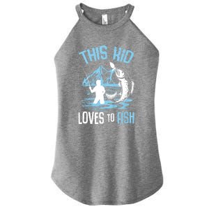 This Fish Loves To Fish Funny Fishing Boy Gifts Women's Perfect Tri Rocker Tank