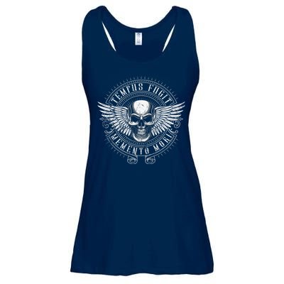 Tempus Fugit Memento Mori Latin Phrase Ladies Essential Flowy Tank