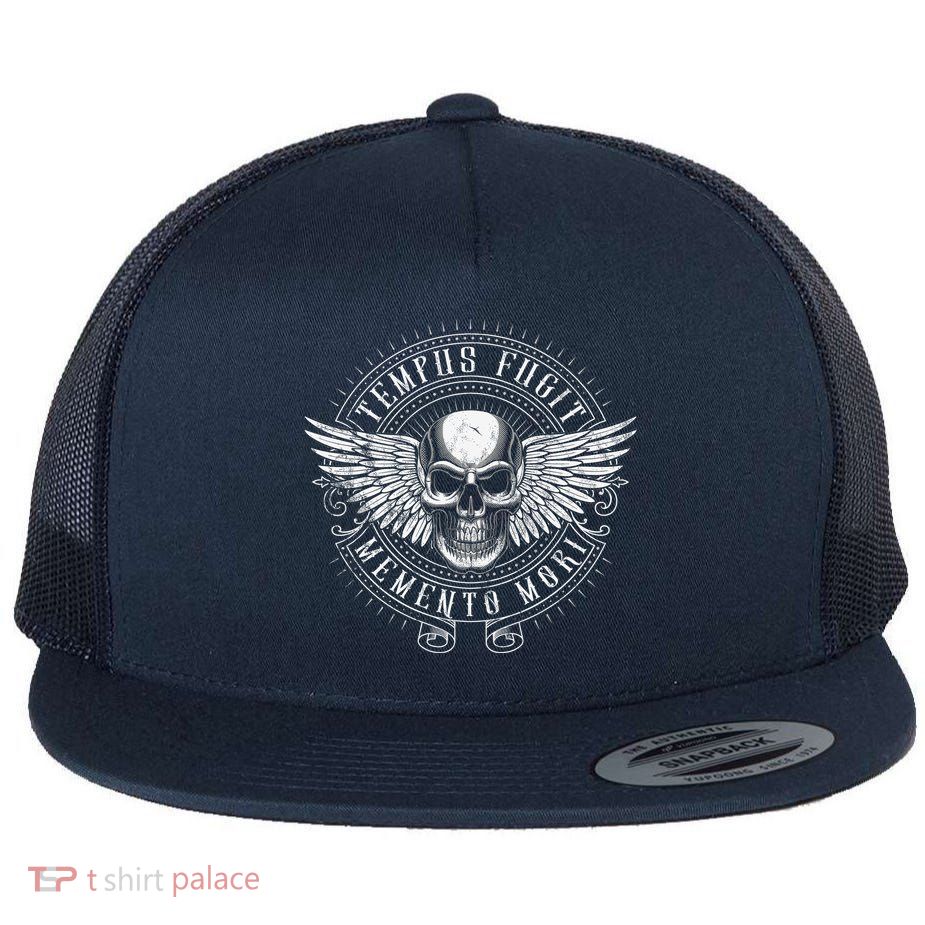 Tempus Fugit Memento Mori Latin Phrase Flatbill Hat