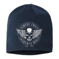 Tempus Fugit Memento Mori Latin Phrase Sustainable Beanie