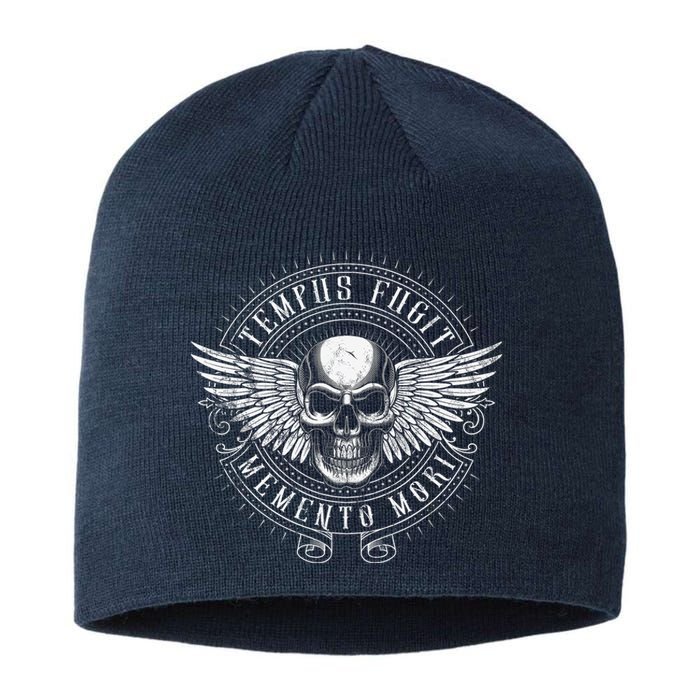 Tempus Fugit Memento Mori Latin Phrase Sustainable Beanie