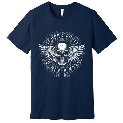 Tempus Fugit Memento Mori Latin Phrase Premium T-Shirt