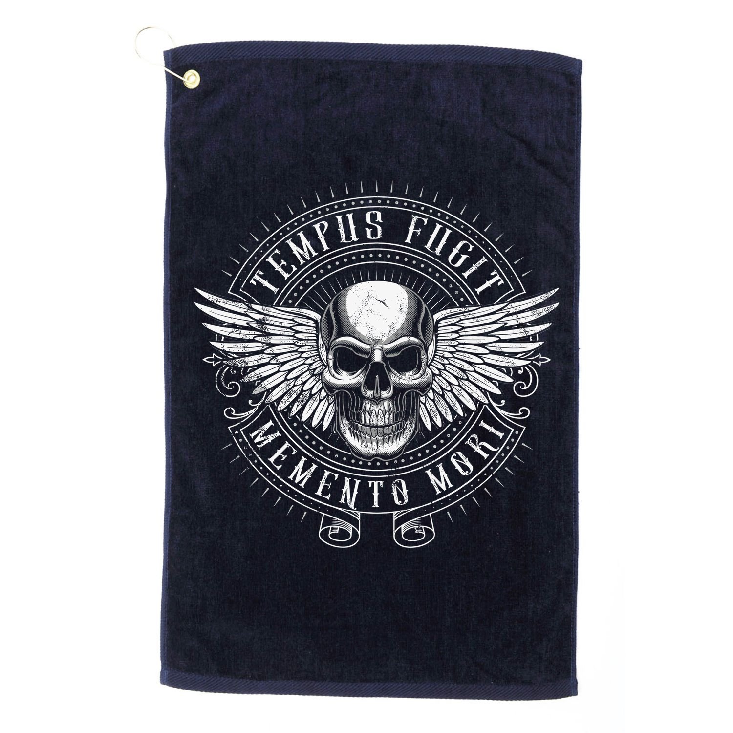 Tempus Fugit Memento Mori Latin Phrase Golf Towel