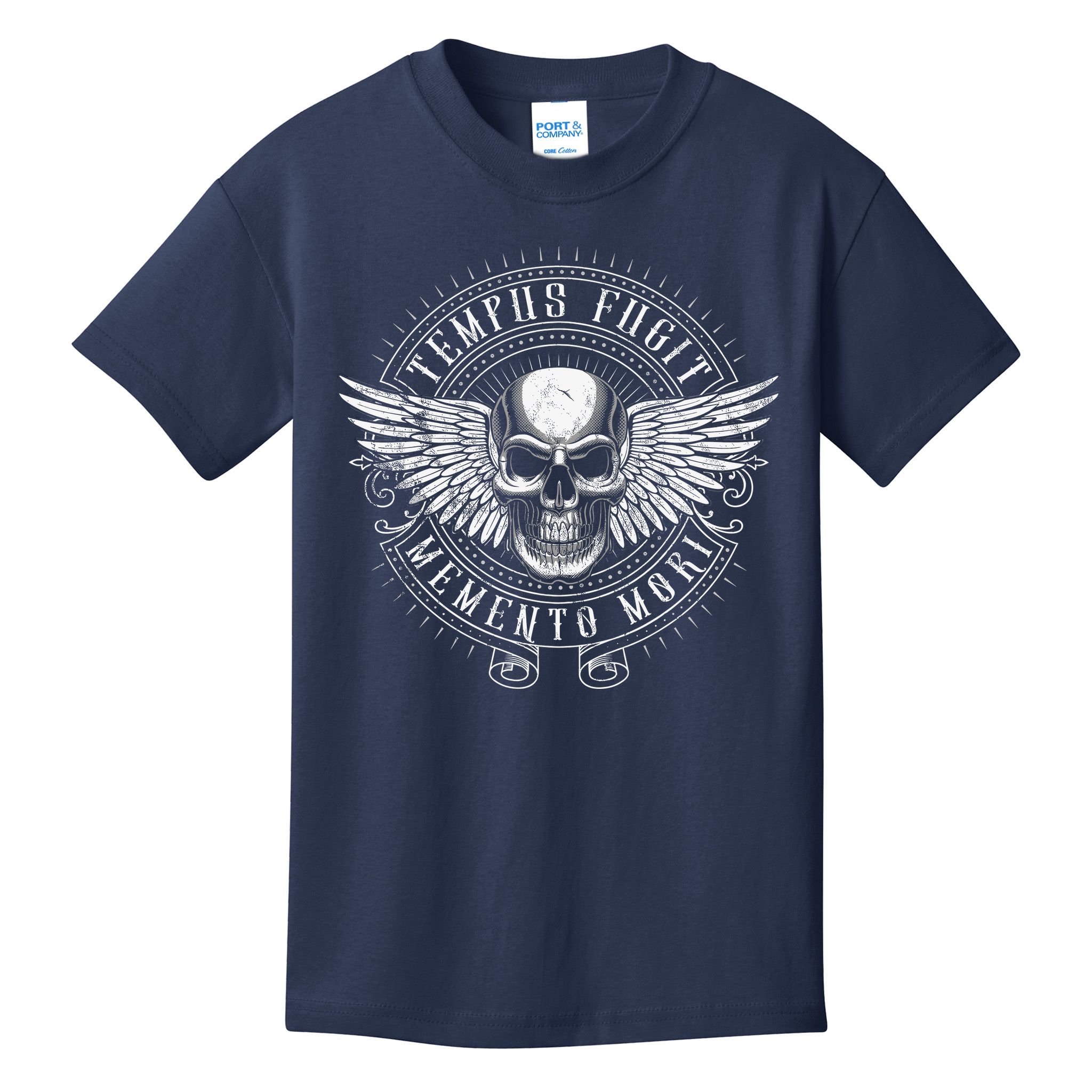 Tempus Fugit Memento Mori Latin Phrase Kids T-Shirt