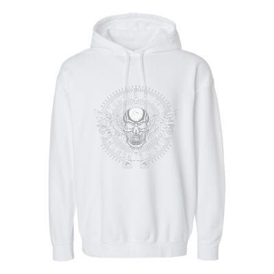 Tempus Fugit Memento Mori Latin Phrase Garment-Dyed Fleece Hoodie