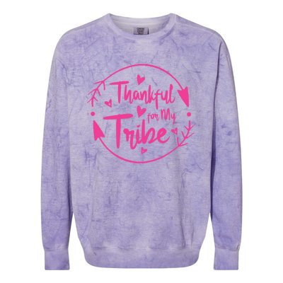 Thankful For My Tribe Funny Mom Life Family Mommy Cute Mom Cute Gift Colorblast Crewneck Sweatshirt