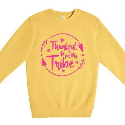 Thankful For My Tribe Funny Mom Life Family Mommy Cute Mom Cute Gift Premium Crewneck Sweatshirt