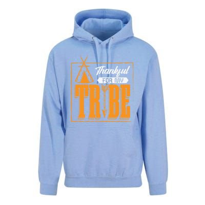 Thankful For My Tribe Tent Family Cohesion Cool Gift Unisex Surf Hoodie