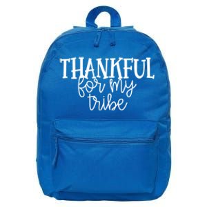 Thankful For My Tribe Cute Fall Thanksgiving Family Autumn Cute Gift 16 in Basic Backpack