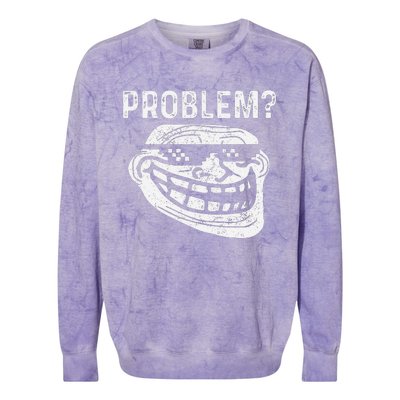 Troll Face Meme Problem Funny Colorblast Crewneck Sweatshirt