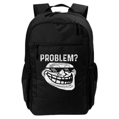 Troll Face Meme Problem Funny Daily Commute Backpack