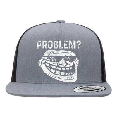 Troll Face Meme Problem Funny Flat Bill Trucker Hat