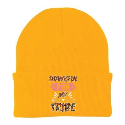 Thankful For My Tribe Teachers Family Matching Gift Knit Cap Winter Beanie