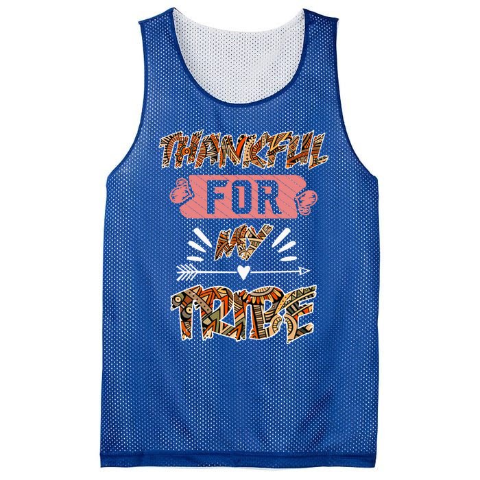 Thankful For My Tribe Teachers Family Matching Gift Mesh Reversible Basketball Jersey Tank