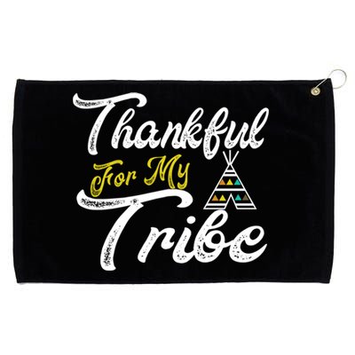 Thankful For My Tribe Thanksgiving Family Matching Outfits Cute Gift Grommeted Golf Towel