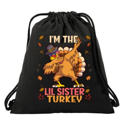 Thanksgiving Family Matching IM The Lil Sister Turkey Funny Drawstring Bag