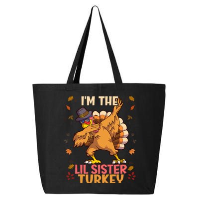 Thanksgiving Family Matching IM The Lil Sister Turkey Funny 25L Jumbo Tote