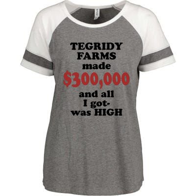 Tegridy Farms Made 300000 Enza Ladies Jersey Colorblock Tee