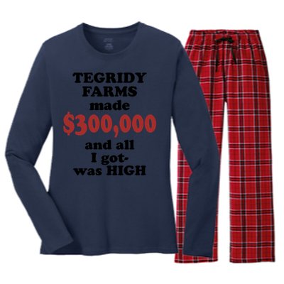 Tegridy Farms Made 300000 Women's Long Sleeve Flannel Pajama Set 