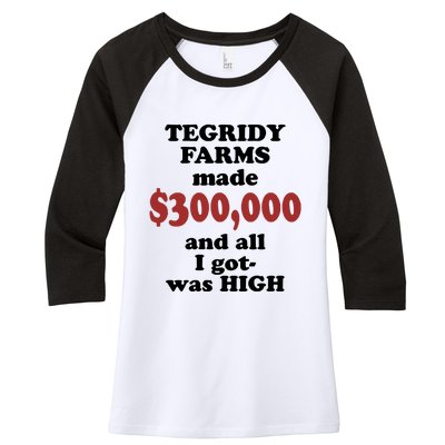 Tegridy Farms Made 300000 Women's Tri-Blend 3/4-Sleeve Raglan Shirt