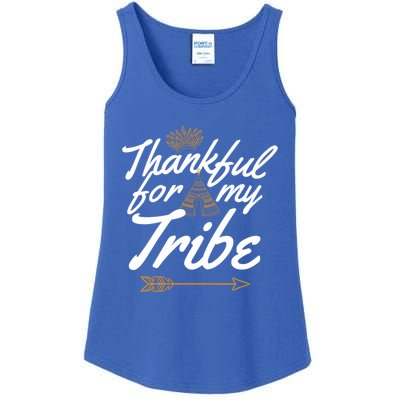 Thankful For My Tribe Thanksgiving Funny Gift For Family Gift Ladies Essential Tank