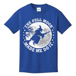 The Full Moon Made Me Do It Halloween Witch Great Gift Kids T-Shirt