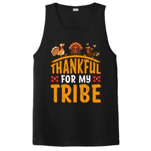 Thankful For My Tribe Thanksgiving Turkey Day Family Lover Gift PosiCharge Competitor Tank