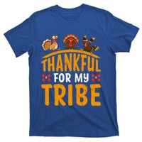 Thankful For My Tribe Thanksgiving Turkey Day Family Lover Gift T-Shirt