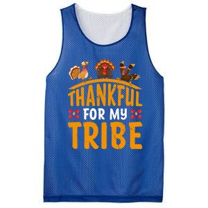 Thankful For My Tribe Thanksgiving Turkey Day Family Lover Gift Mesh Reversible Basketball Jersey Tank