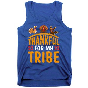 Thankful For My Tribe Thanksgiving Turkey Day Family Lover Gift Tank Top