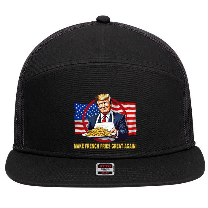 Trump Funny Make Fries Great Again 7 Panel Mesh Trucker Snapback Hat