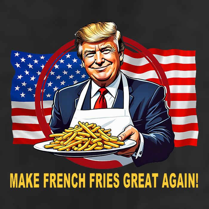 Trump Funny Make Fries Great Again 7 Panel Mesh Trucker Snapback Hat