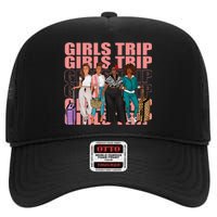 Trip For Melanin Afro Black Vacation Women High Crown Mesh Back Trucker Hat