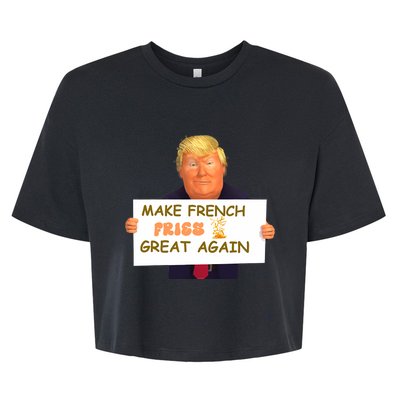 Trump Funny Make French Fries Great Again 2024Trump Vance Bella+Canvas Jersey Crop Tee