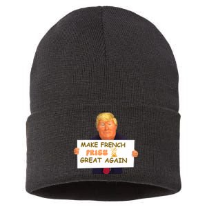 Trump Funny Make French Fries Great Again 2024Trump Vance Sustainable Knit Beanie